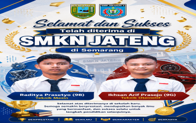 Dua Murid SMP Negeri 3 Kebumen Diterima di SMKN Jateng di Semarang